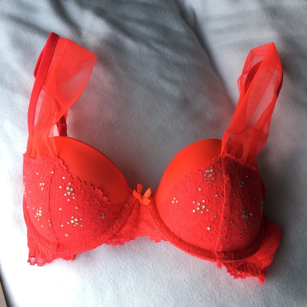 VS dream angels bra 32C Red Pink Glitter